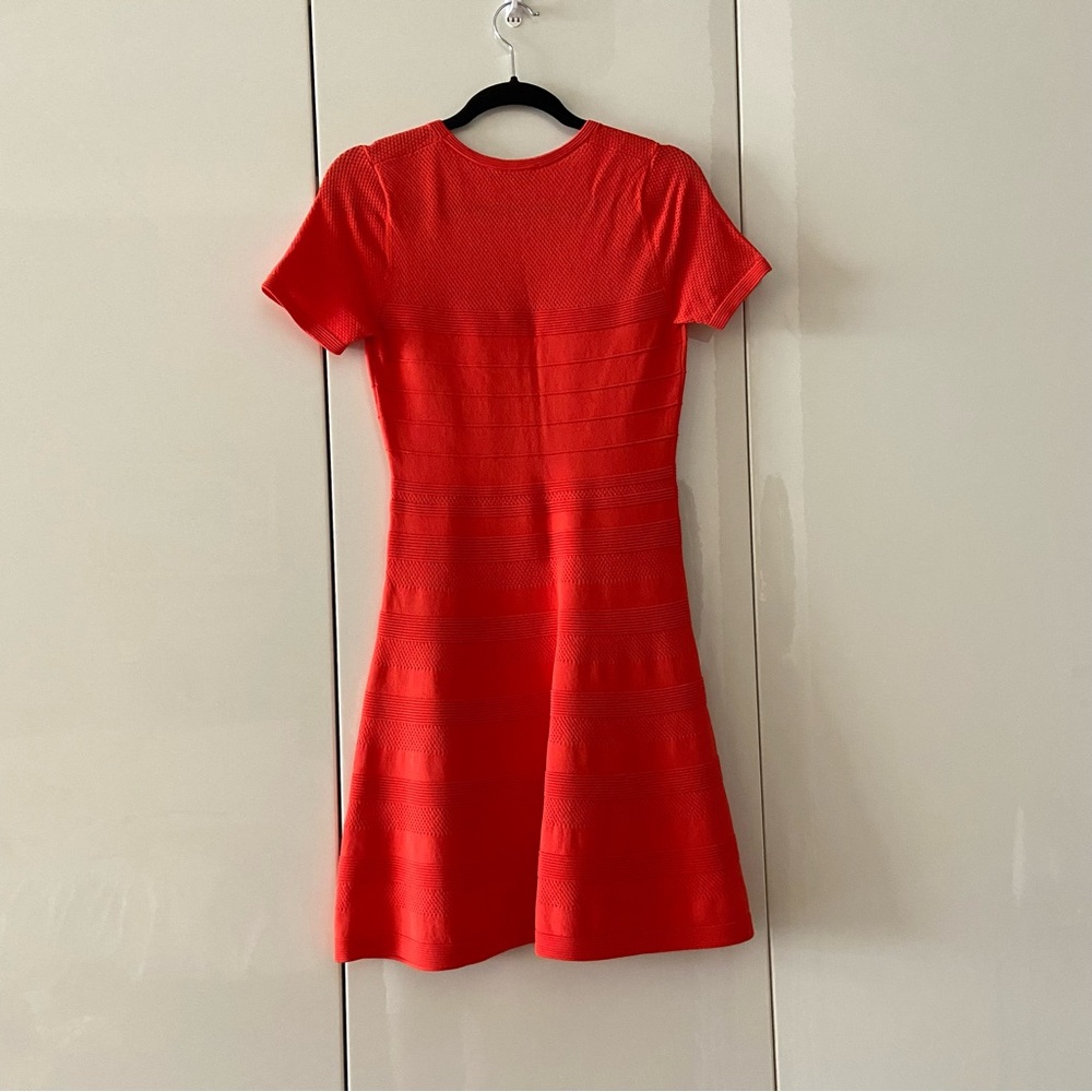 Sandro Ribbed Red Dress - Picture 2 of 4